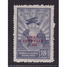 ARGENTINA 1932 GJ 721U ESTAMPILLA NUEVA MINT PAPEL AUSTRIACO CON SUAVE DOBLEZ U$ 26